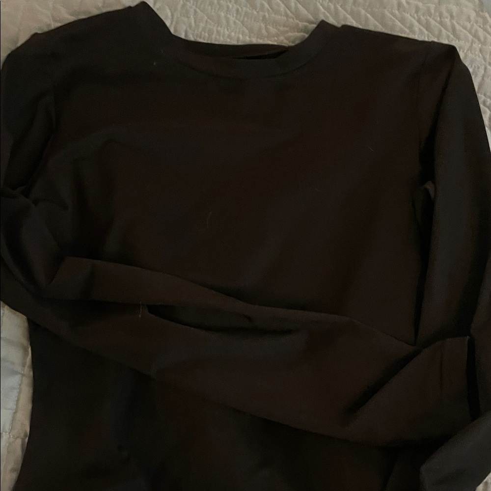 Trendy Queen Black Stretch Shapewear Crewneck Top - S